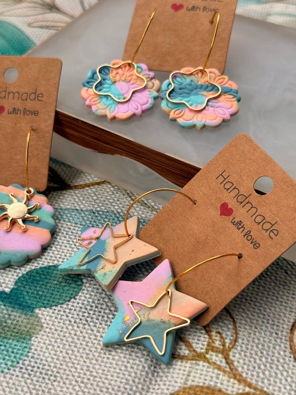 Rainbow Hoop Dangles