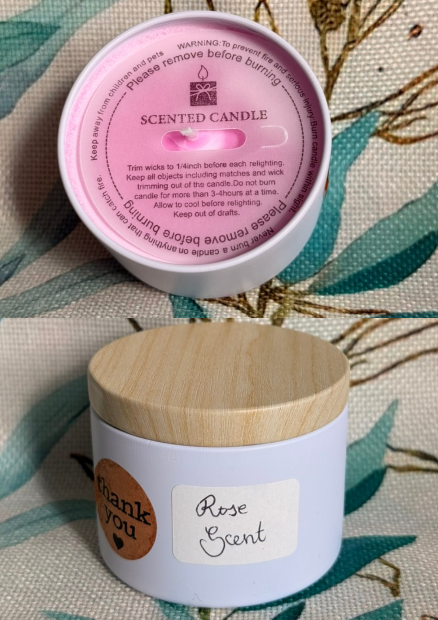 Lemon and Rose Scented candles