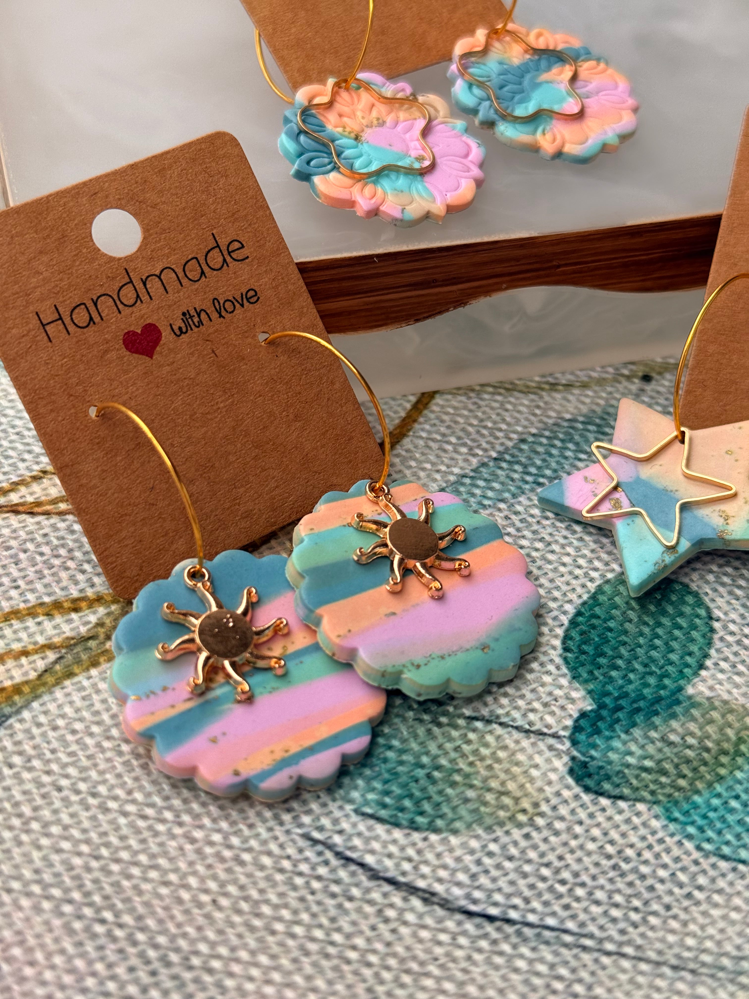 Rainbow Hoop Dangles