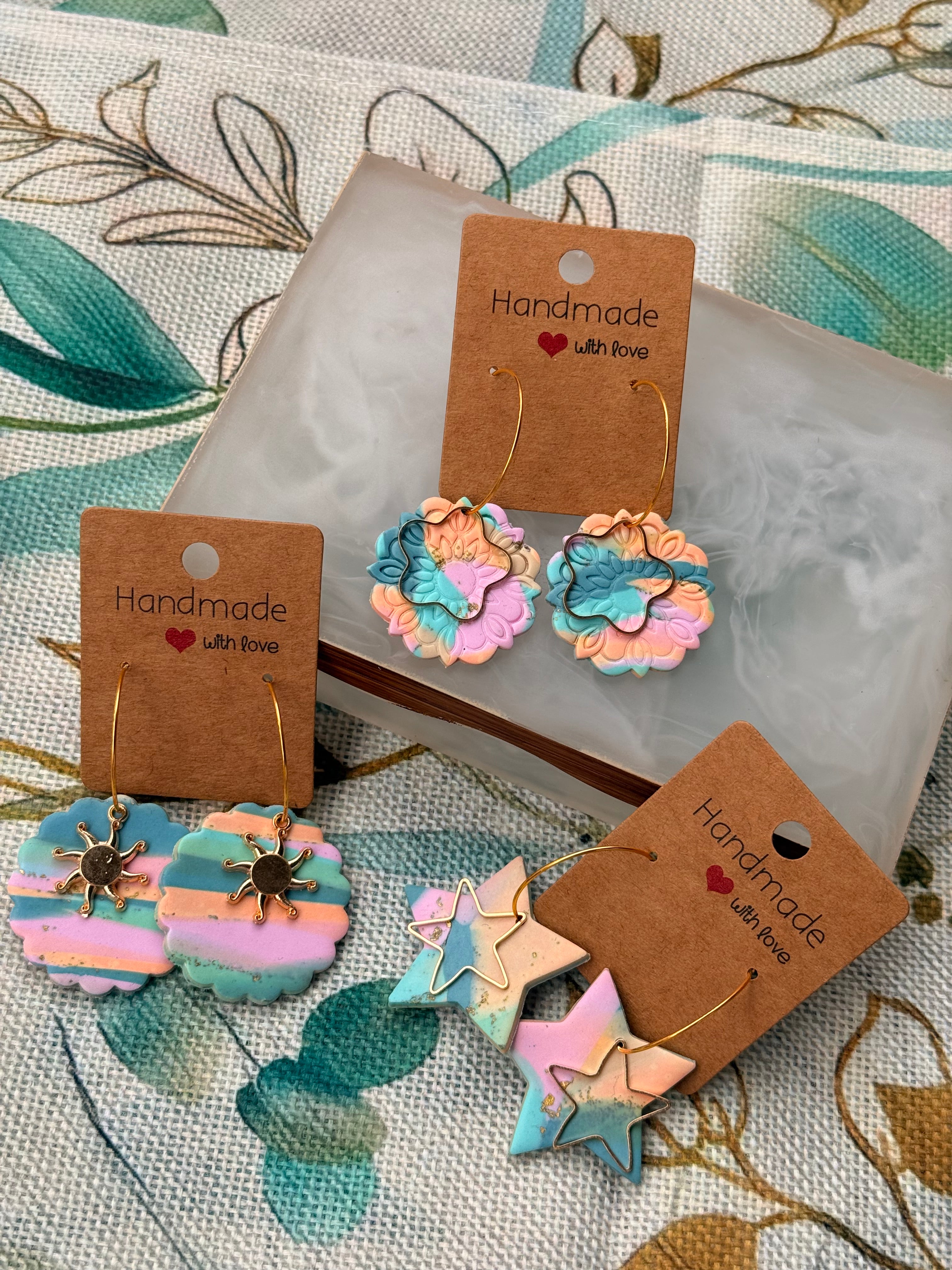 Rainbow Hoop Dangles