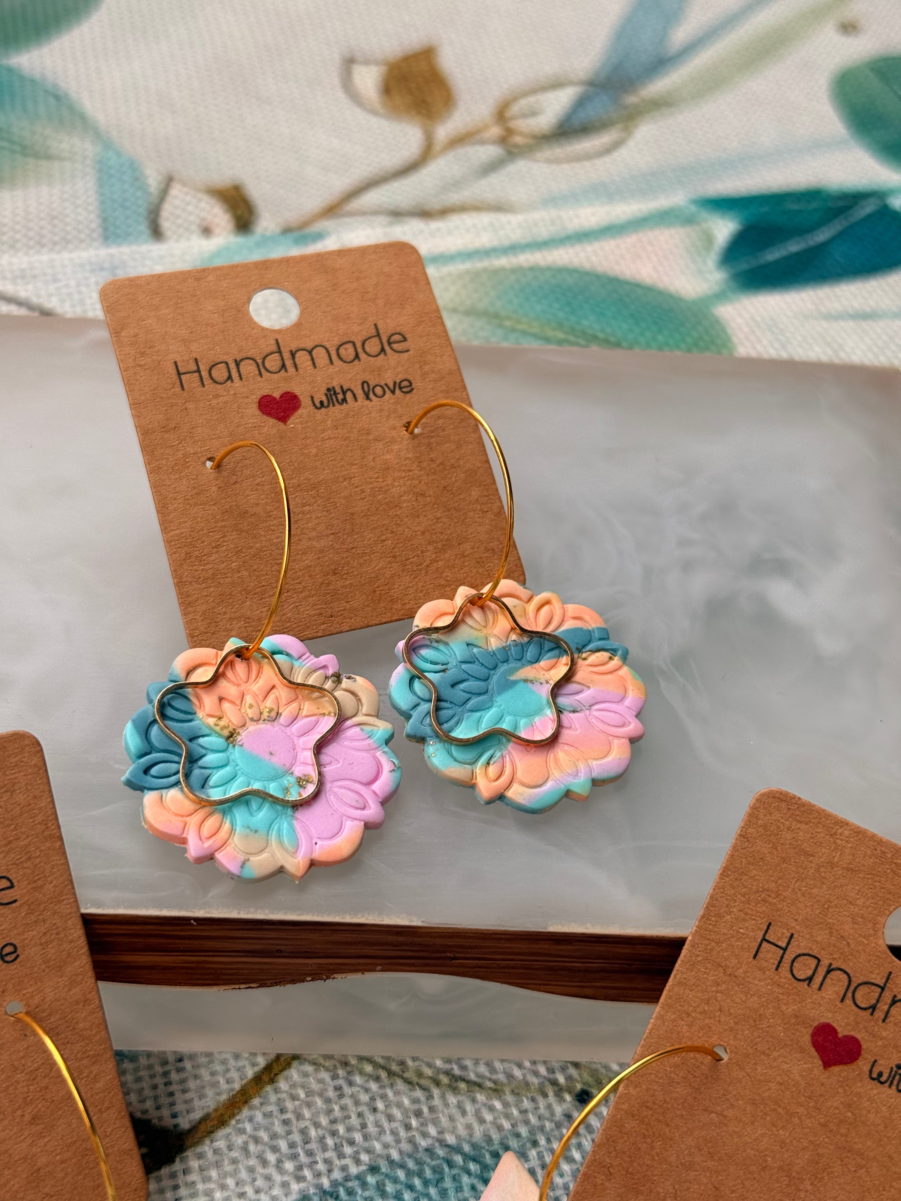 Rainbow Hoop Dangles