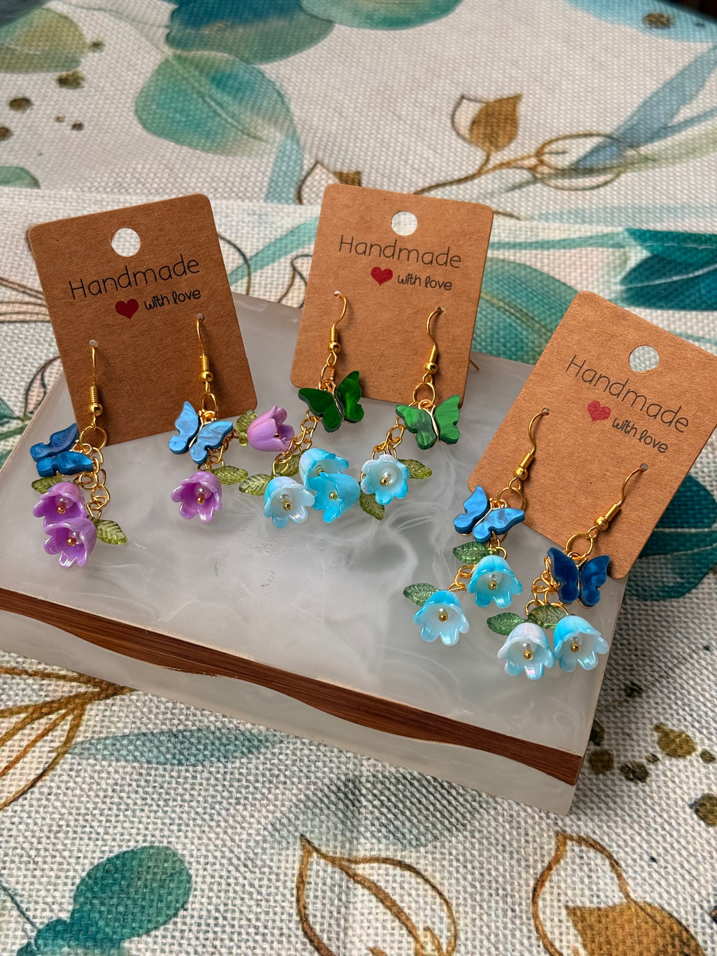 "Spring and Summer" Collection - Butterfly and Flower Dangles