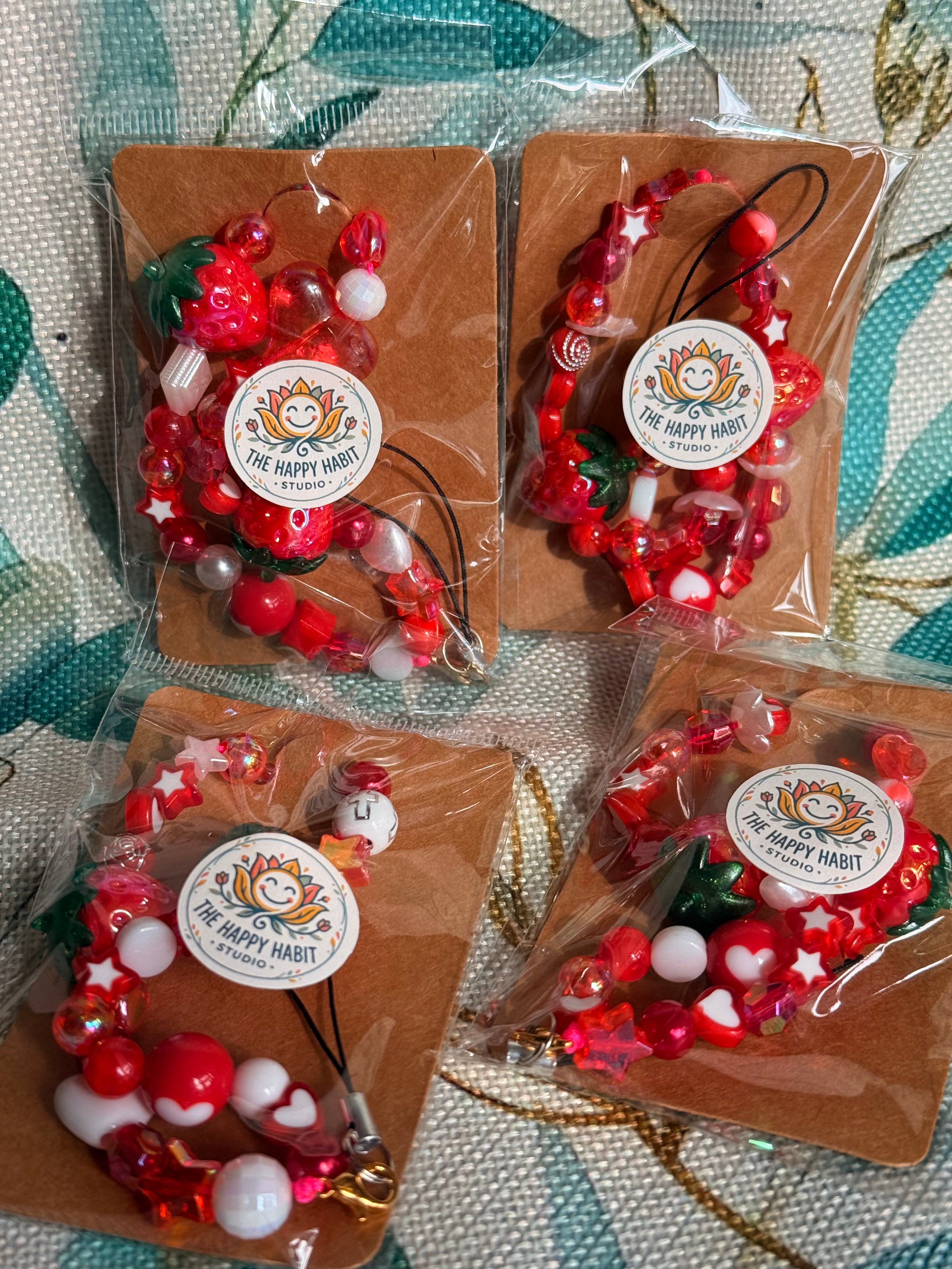 Strawberry Phone Charms