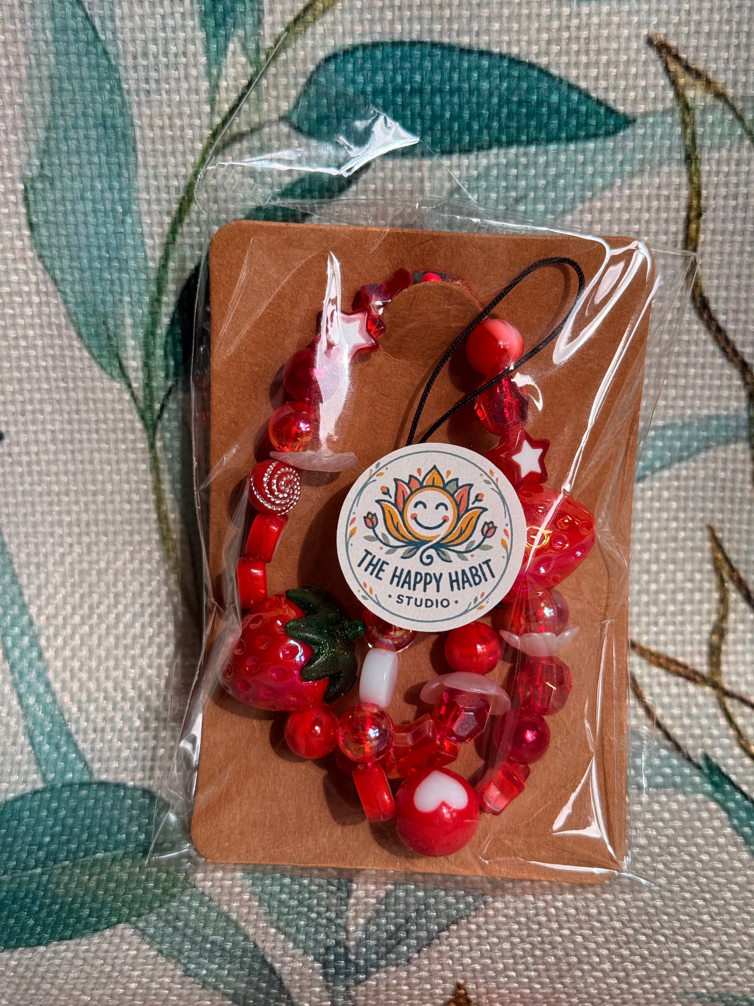 Strawberry Phone Charms