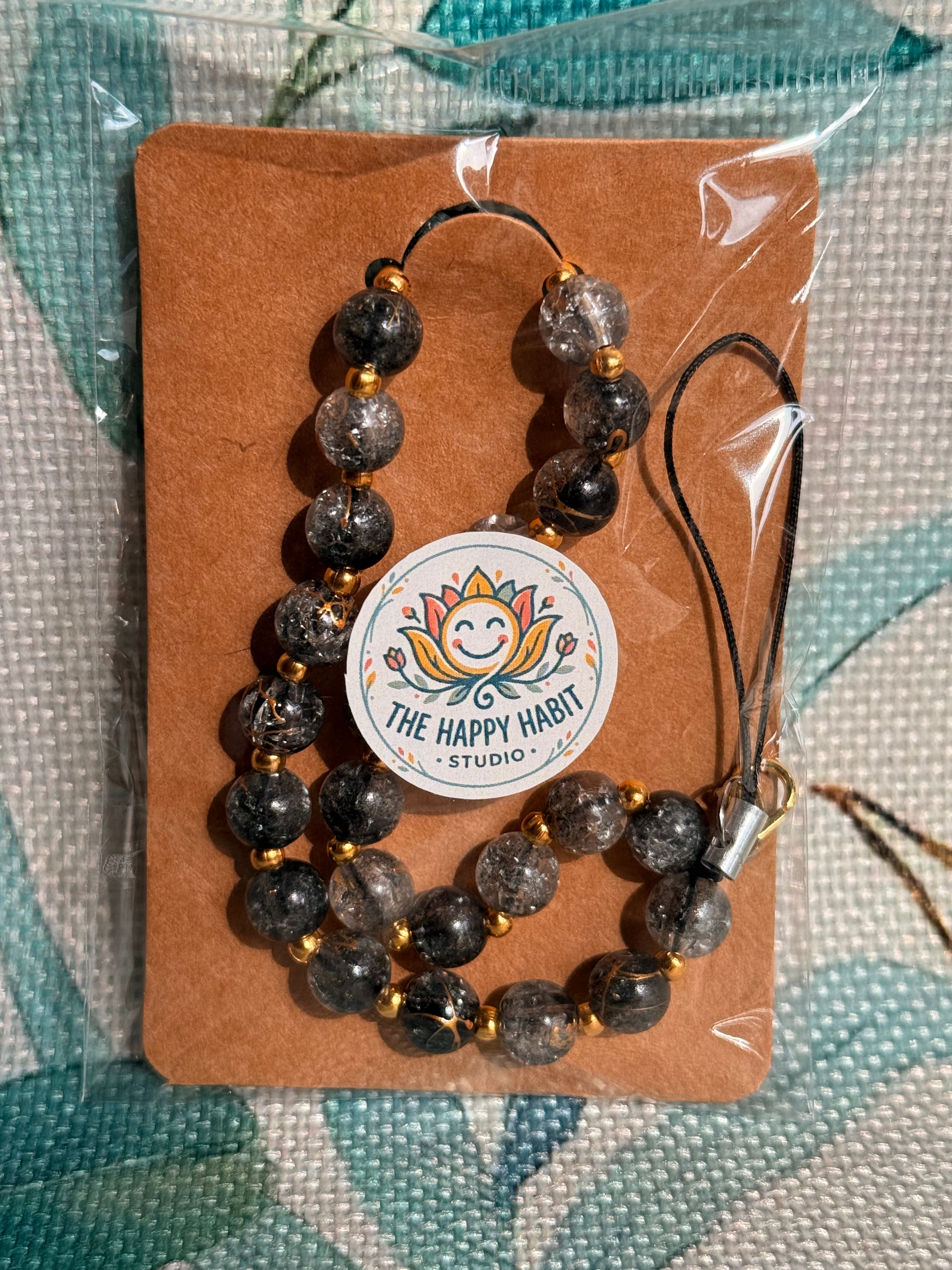 Faux Marble Gold & Silver Phone Charms