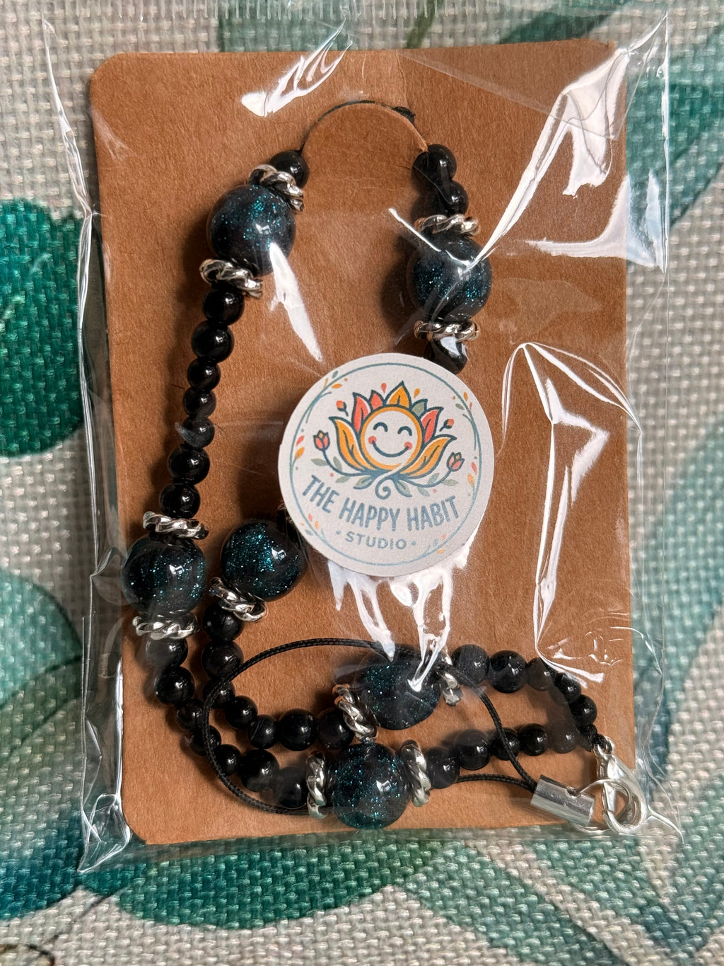 Black and Blue Phone Charm