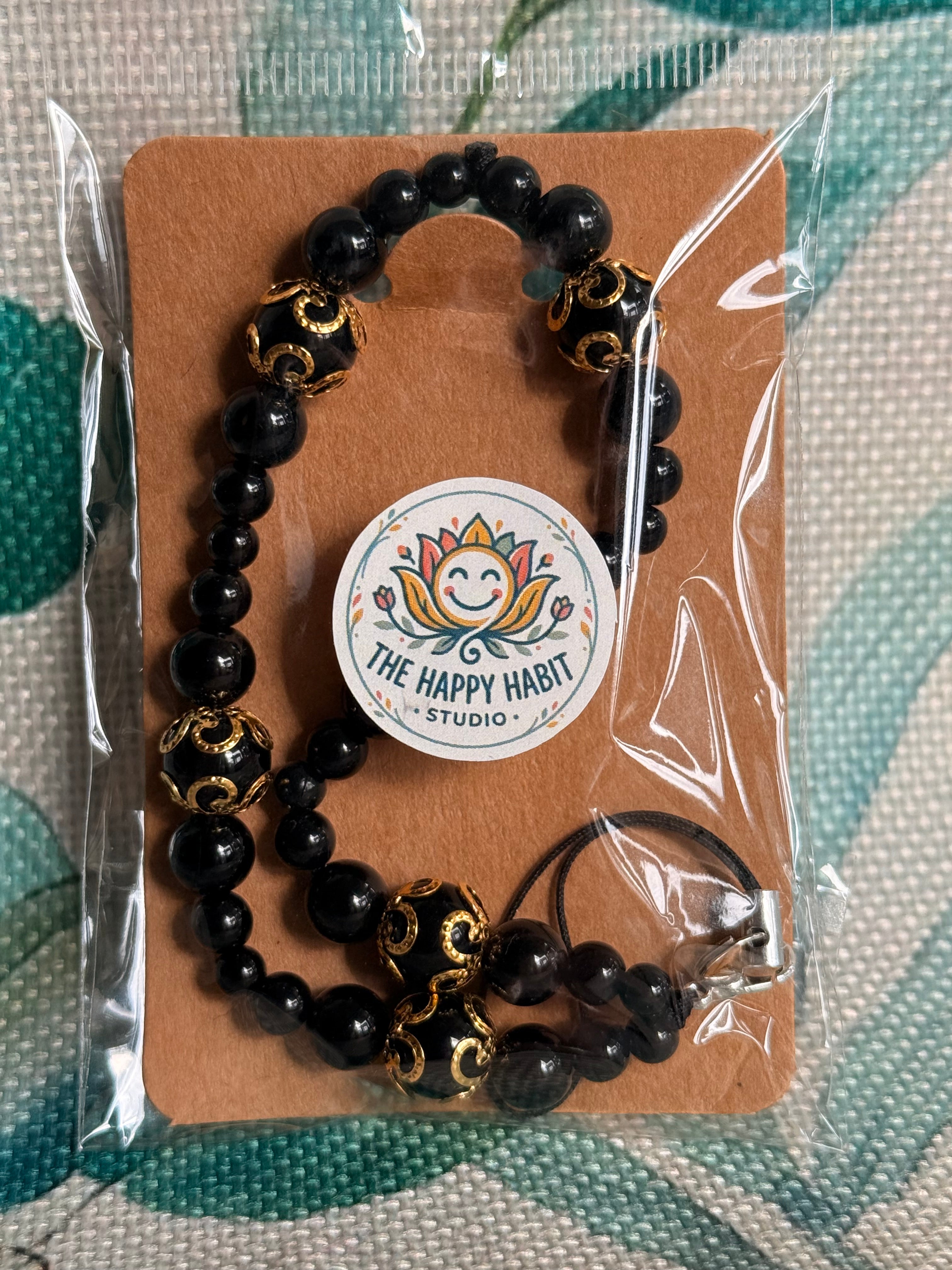 Black and Gold Phone Charm