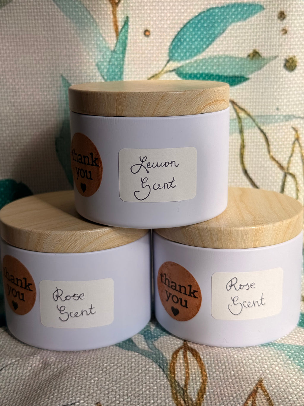 Lemon and Rose Scented candles