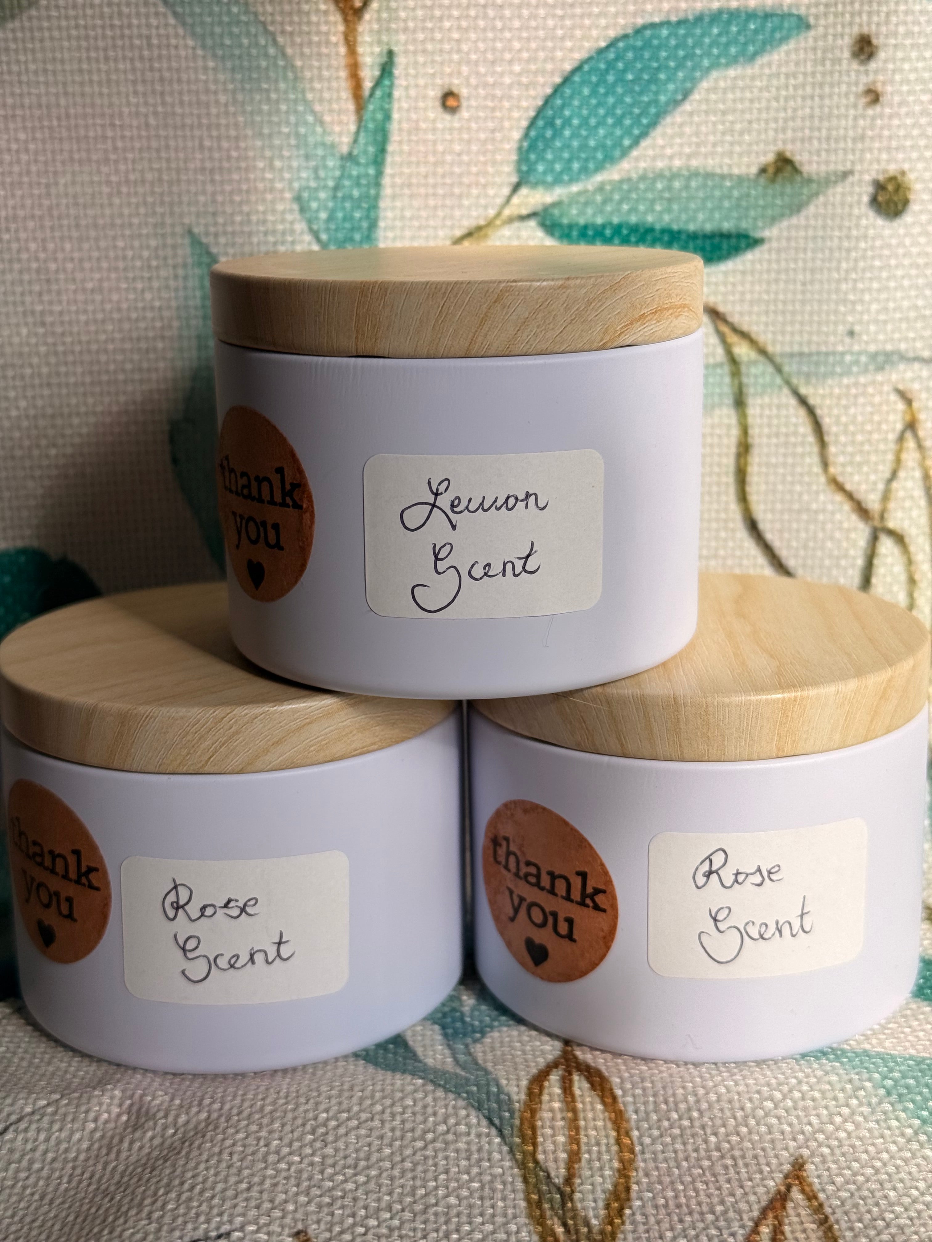 Lemon and Rose Scented candles