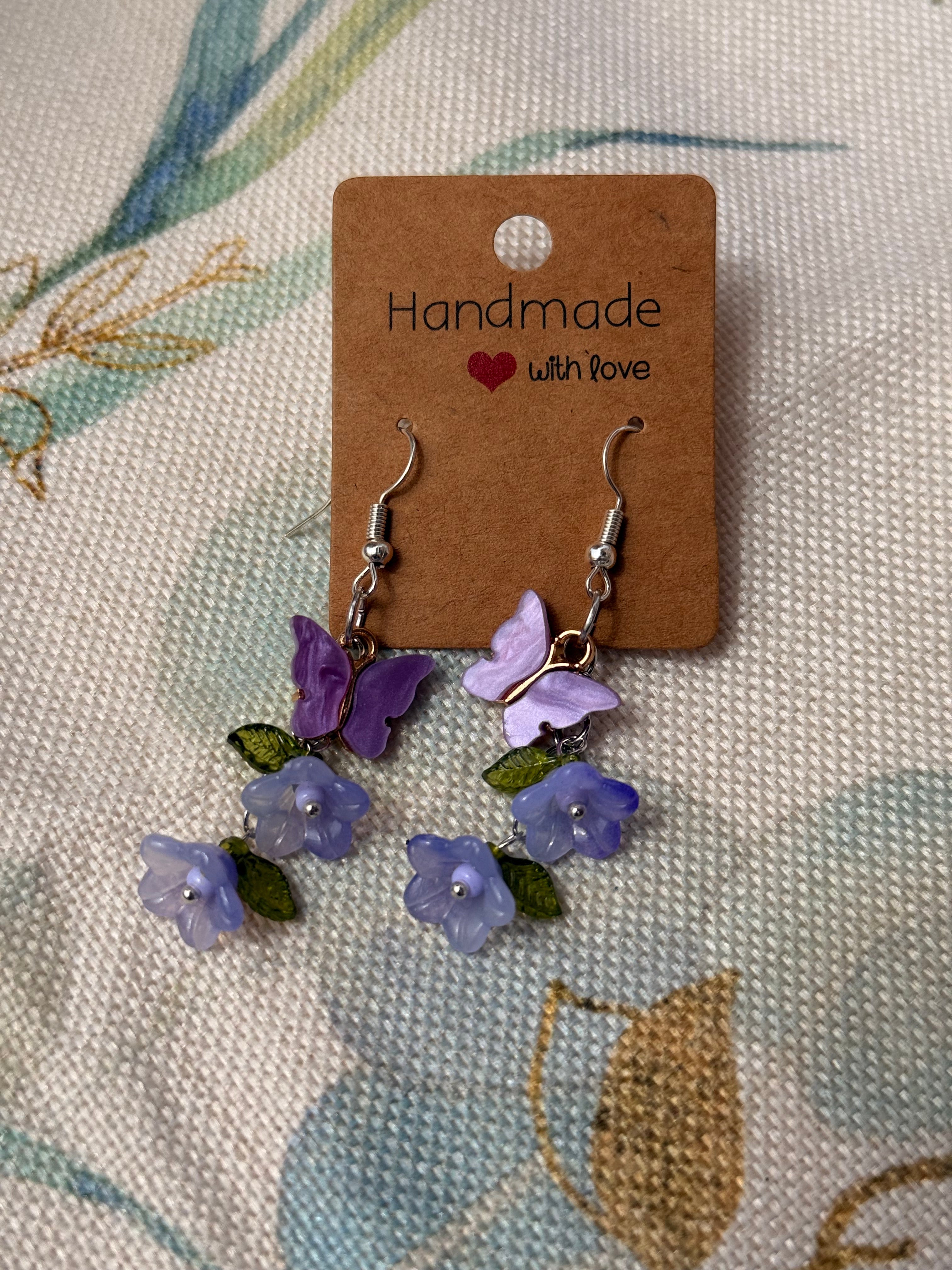 "Spring and Summer" Collection - Butterfly and Flower Dangles
