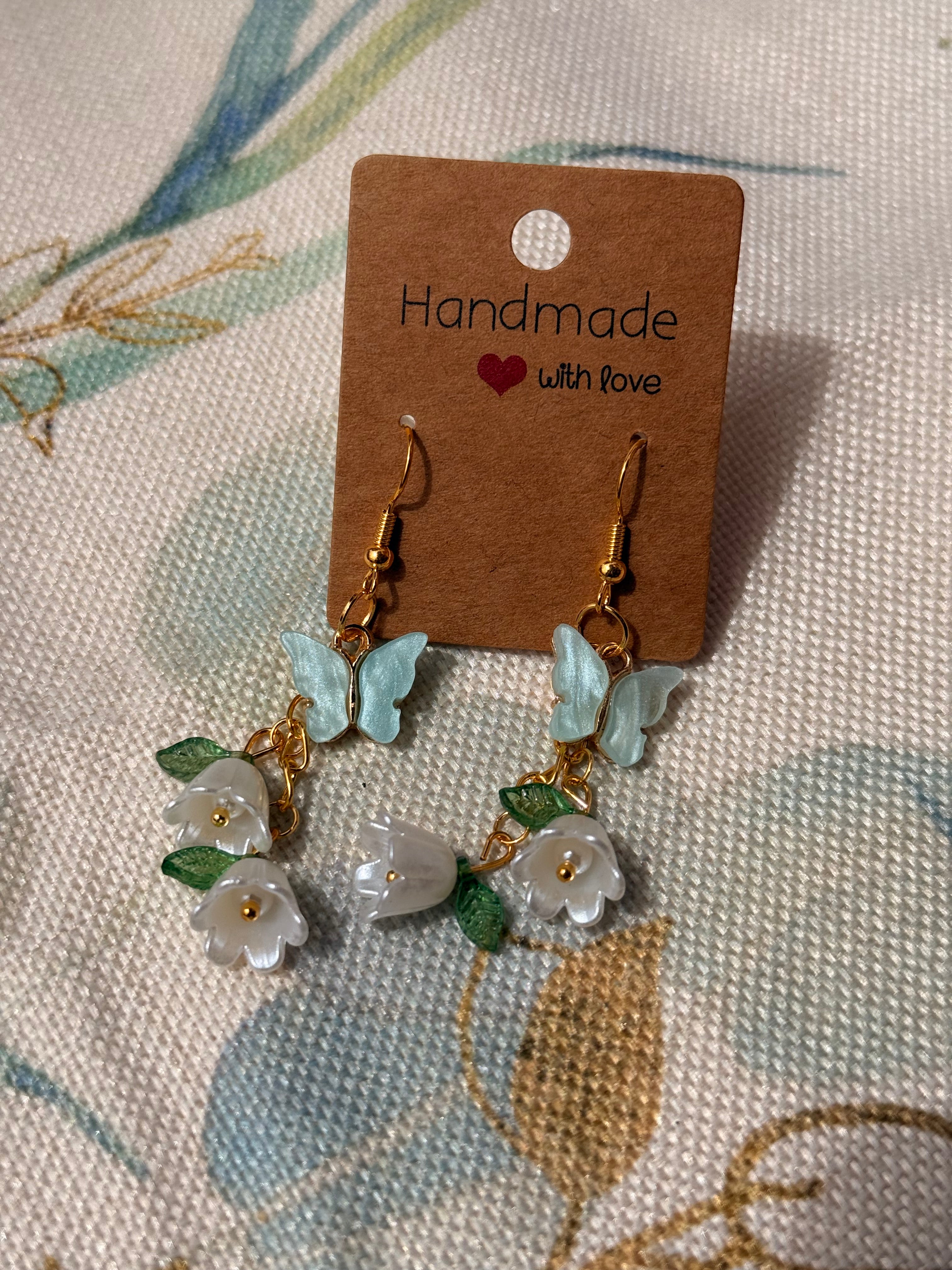 "Spring and Summer" Collection - Butterfly and Flower Dangles