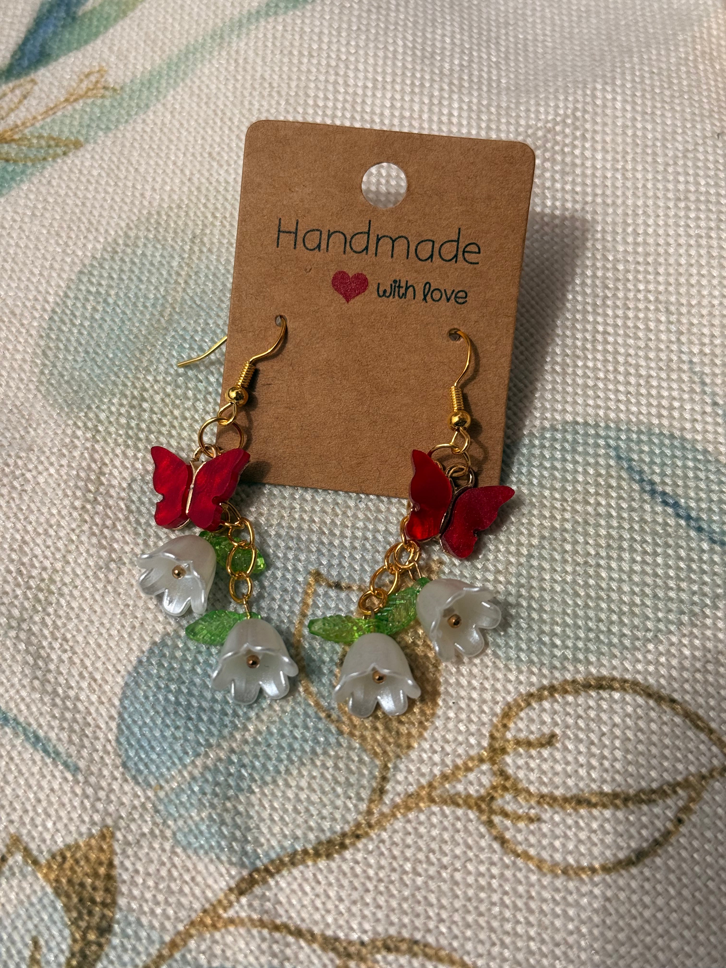 "Spring and Summer" Collection - Butterfly and Flower Dangles