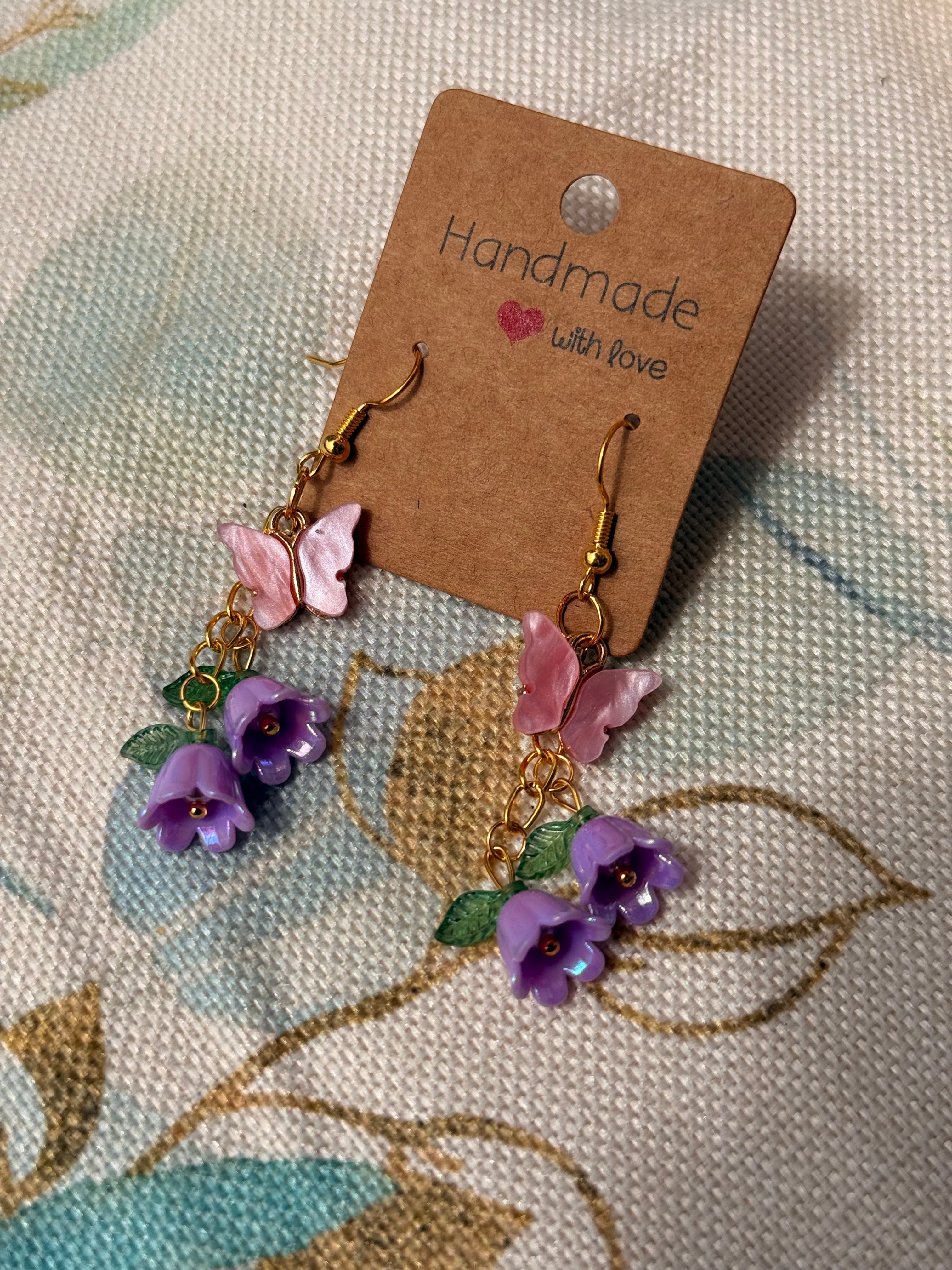 "Spring and Summer" Collection - Butterfly and Flower Dangles