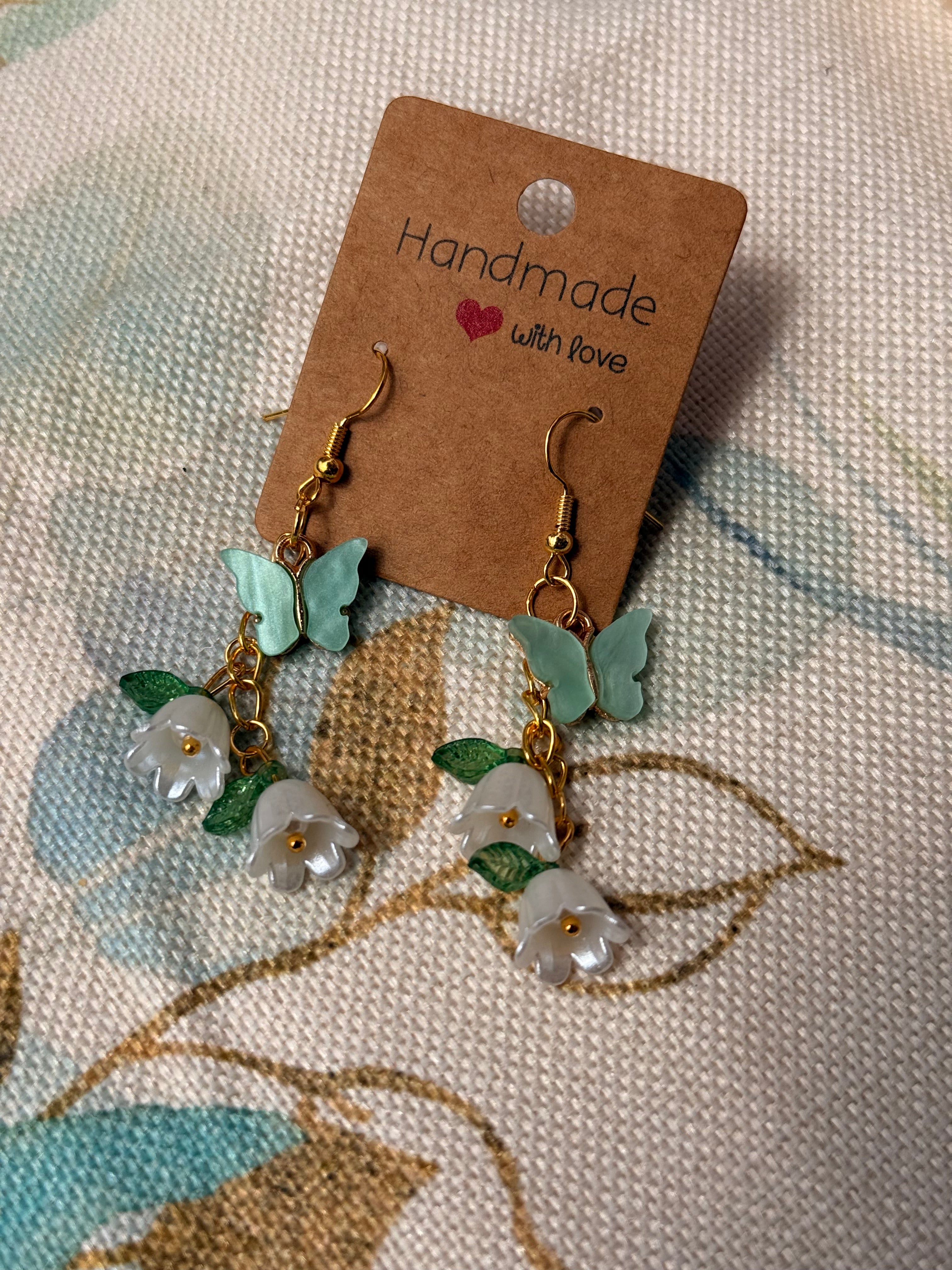 "Spring and Summer" Collection - Butterfly and Flower Dangles
