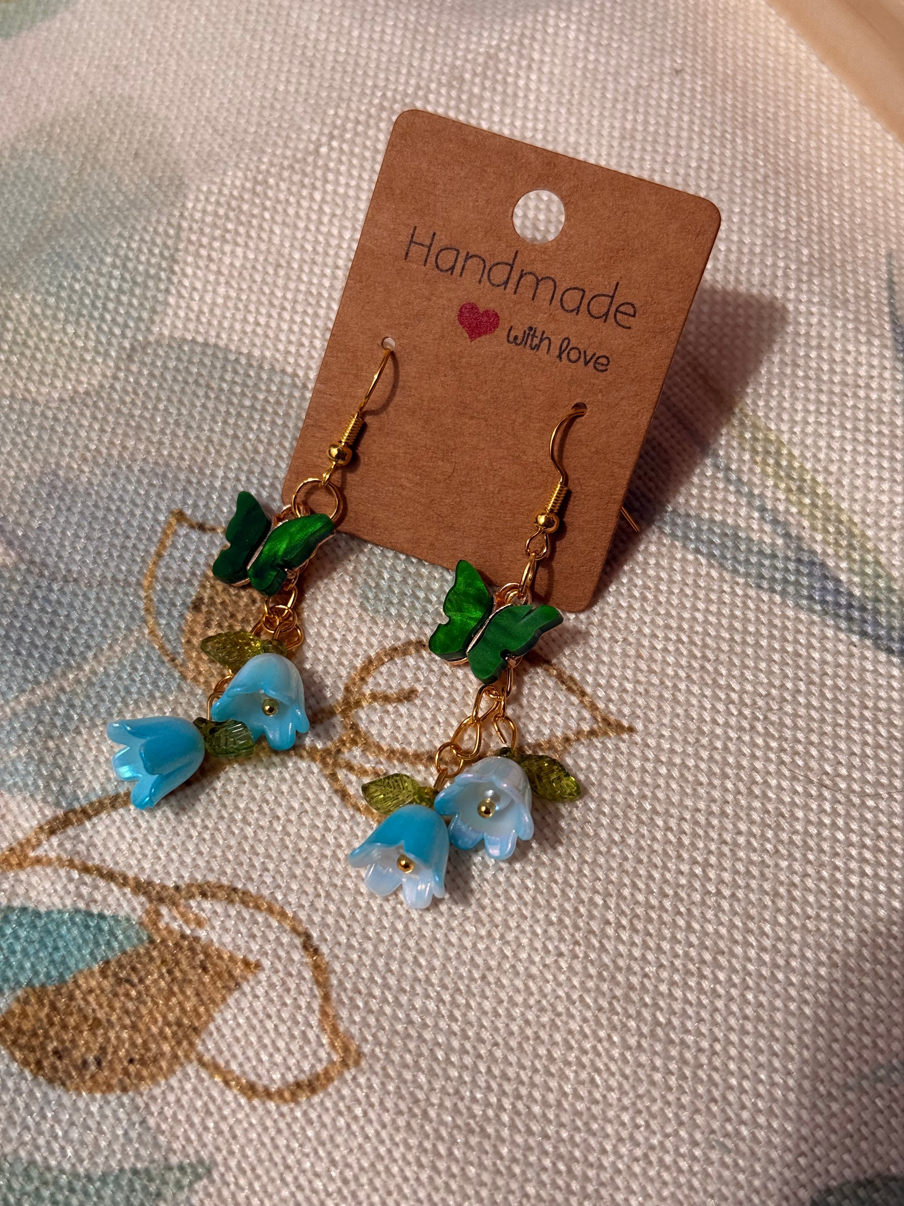 "Spring and Summer" Collection - Butterfly and Flower Dangles