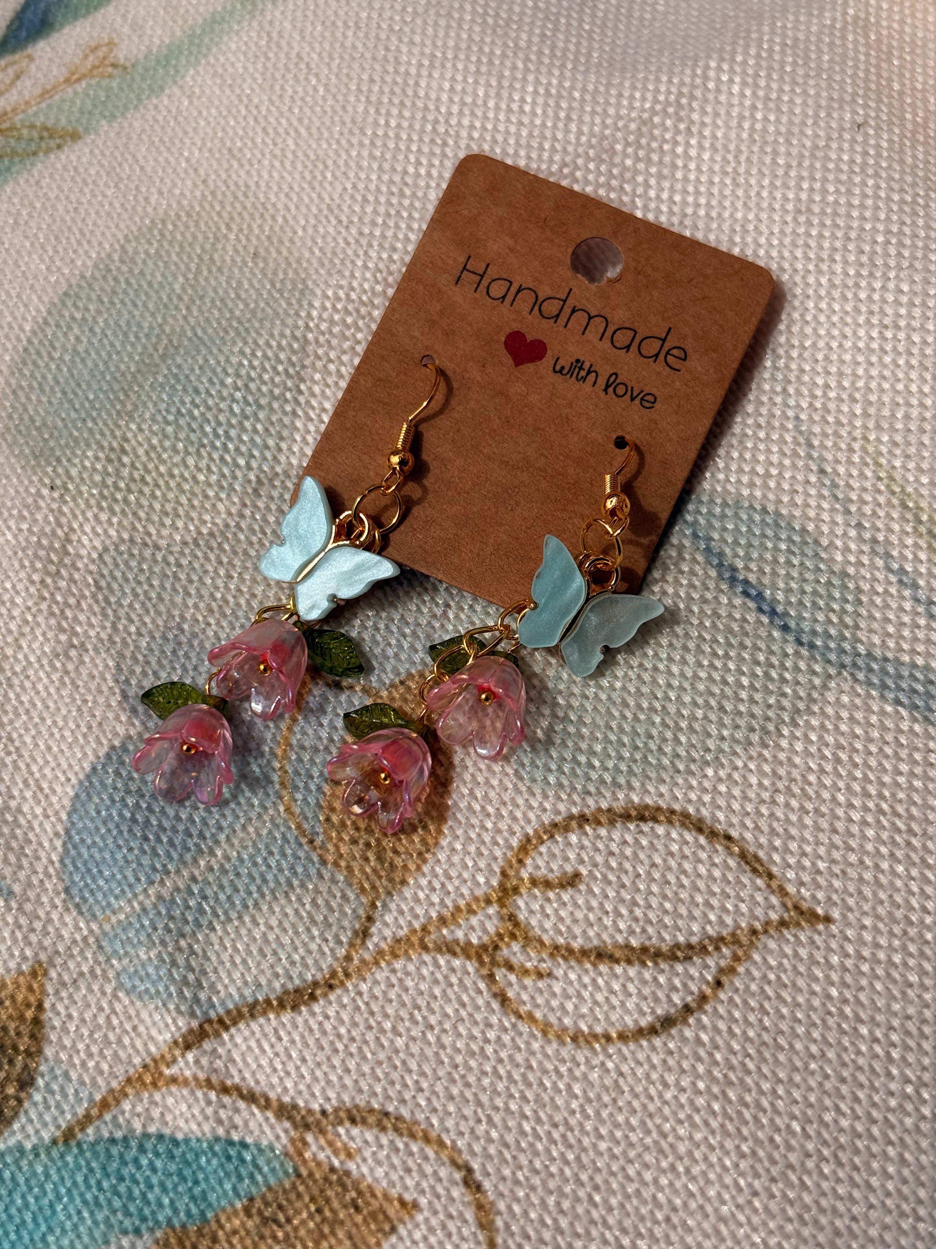 "Spring and Summer" Collection - Butterfly and Flower Dangles