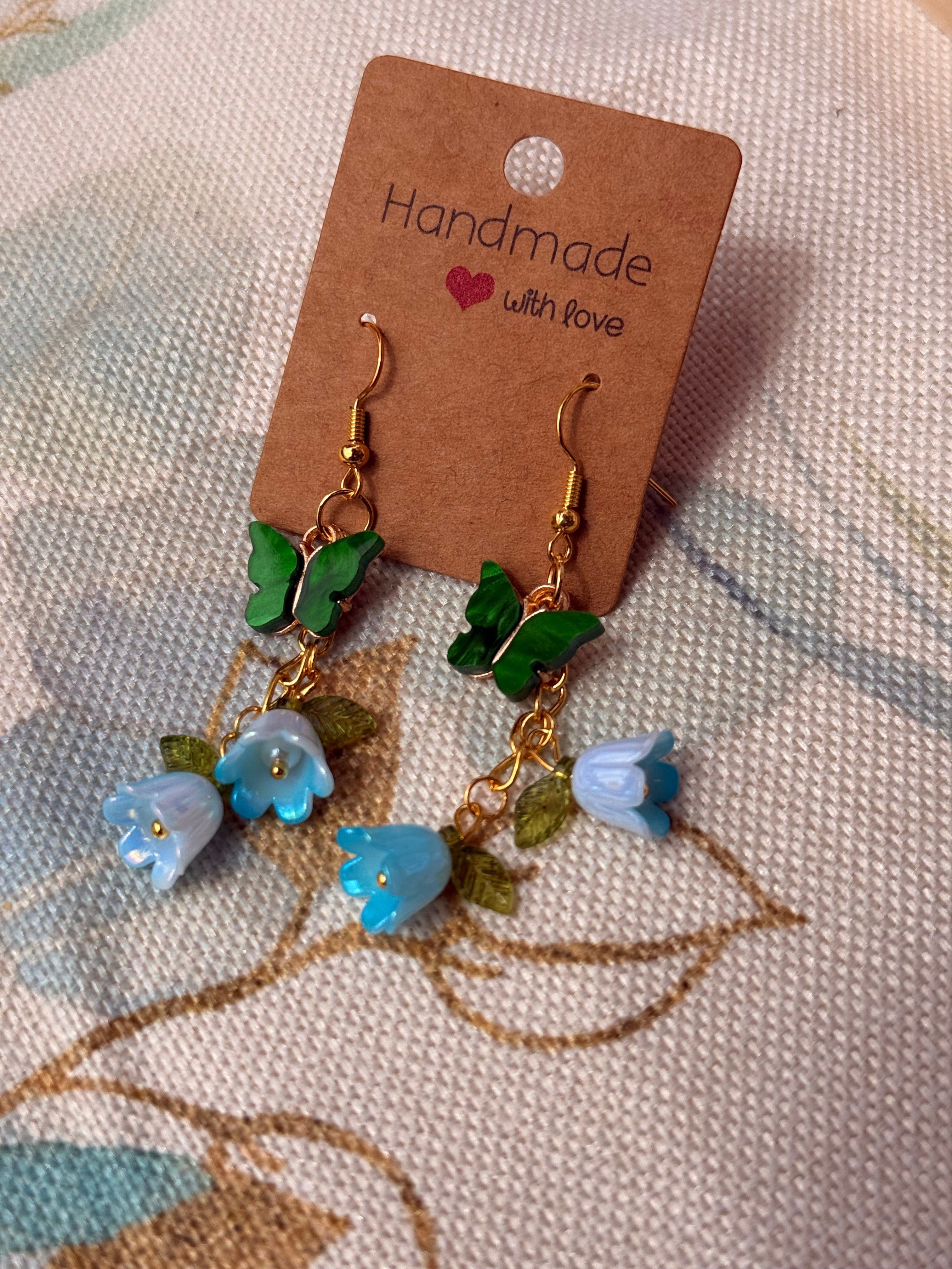 "Spring and Summer" Collection - Butterfly and Flower Dangles