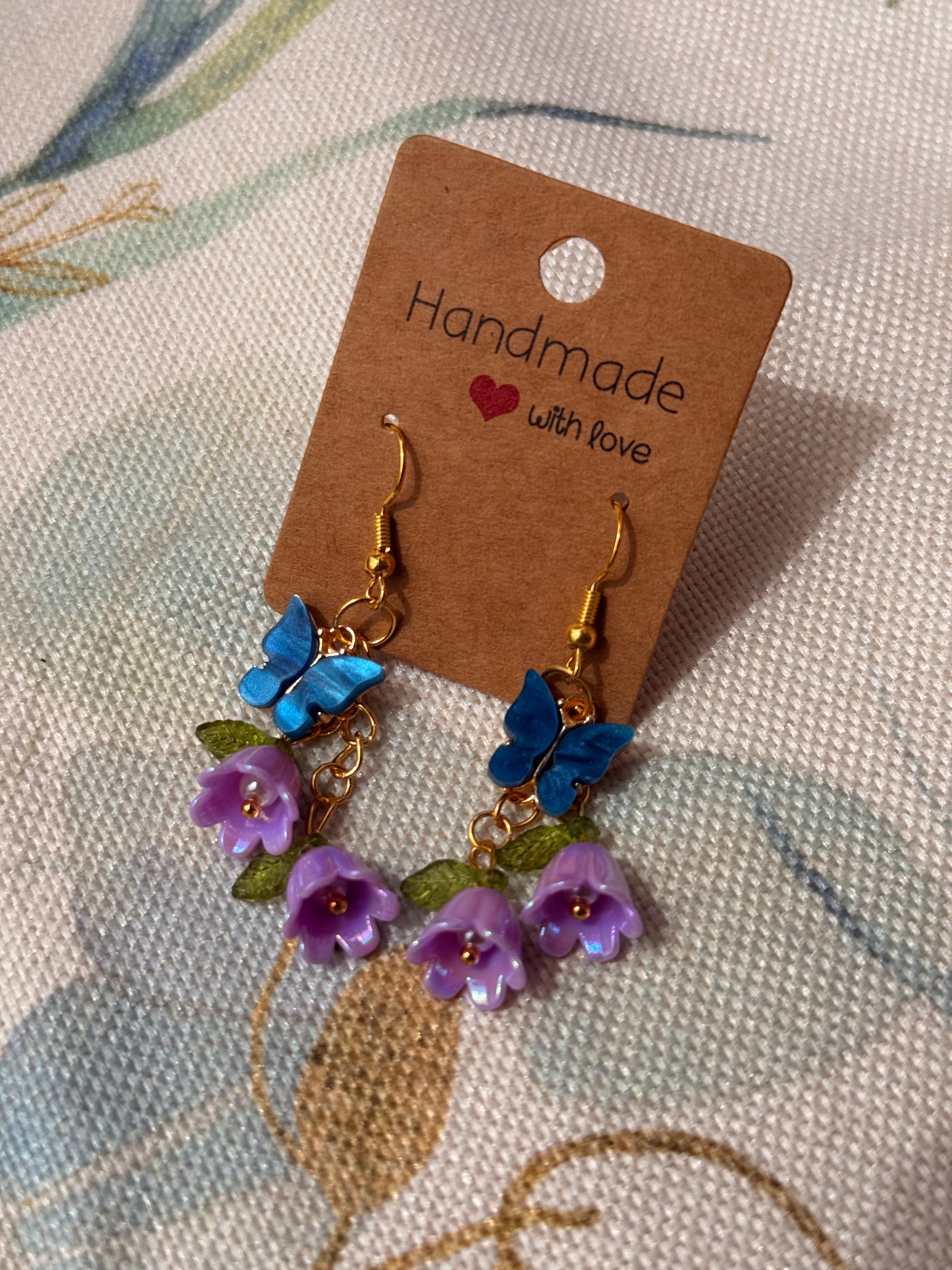 "Spring and Summer" Collection - Butterfly and Flower Dangles