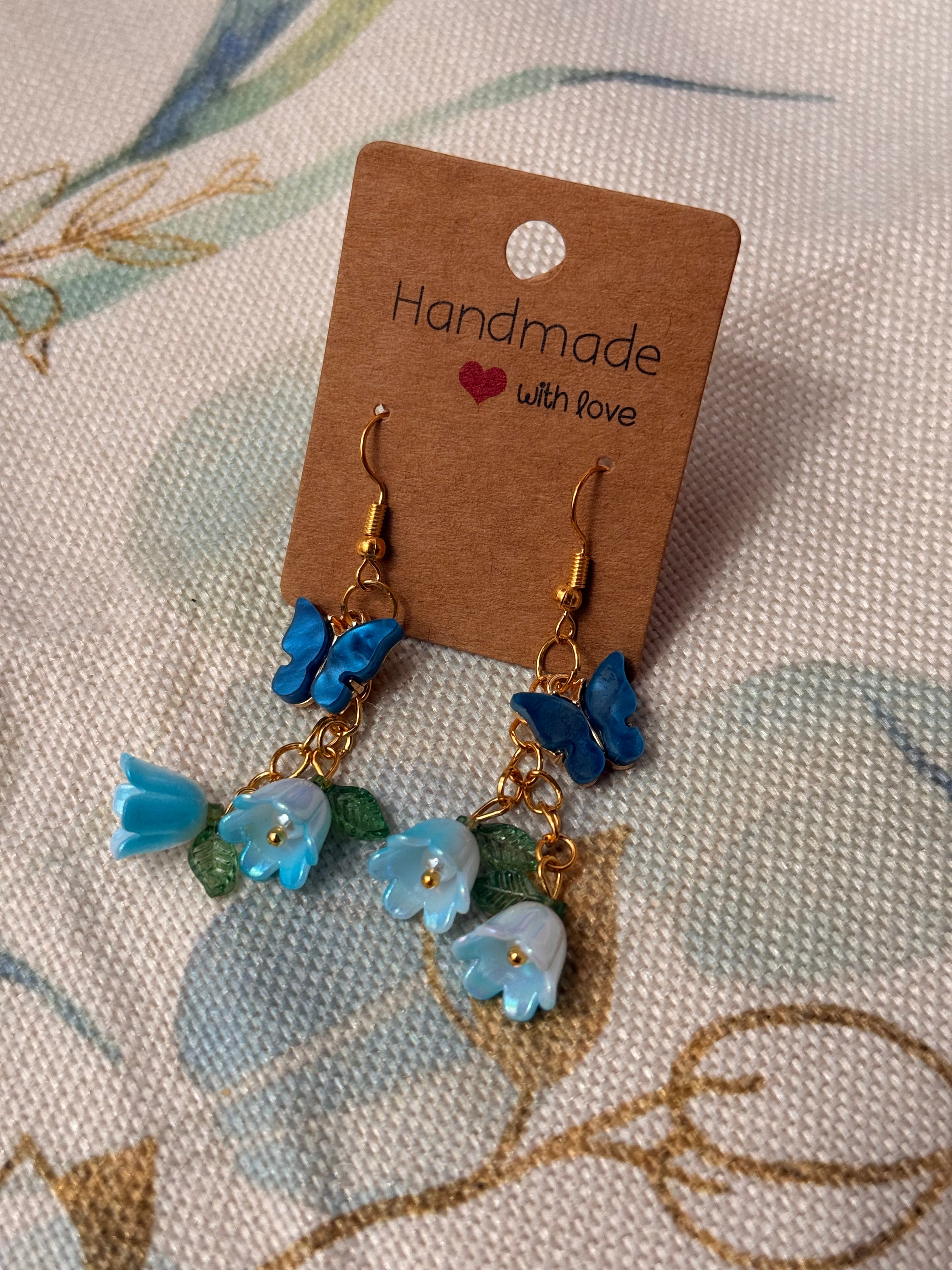 "Spring and Summer" Collection - Butterfly and Flower Dangles